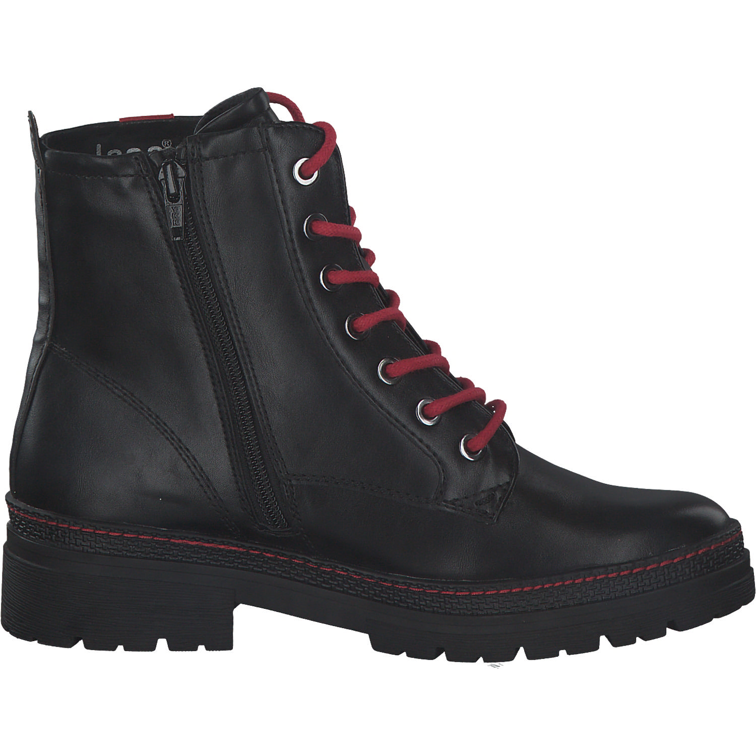 Jana Shoes 25222, Winterstiefel, Damen, black/red