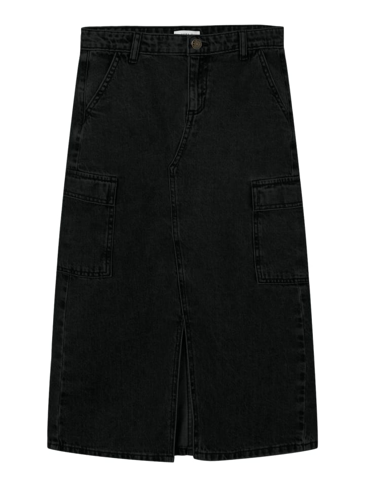 name it Jeansrock lang NKFMARIA DNM LONG CARGO SKIRT in black denim günstig kaufen