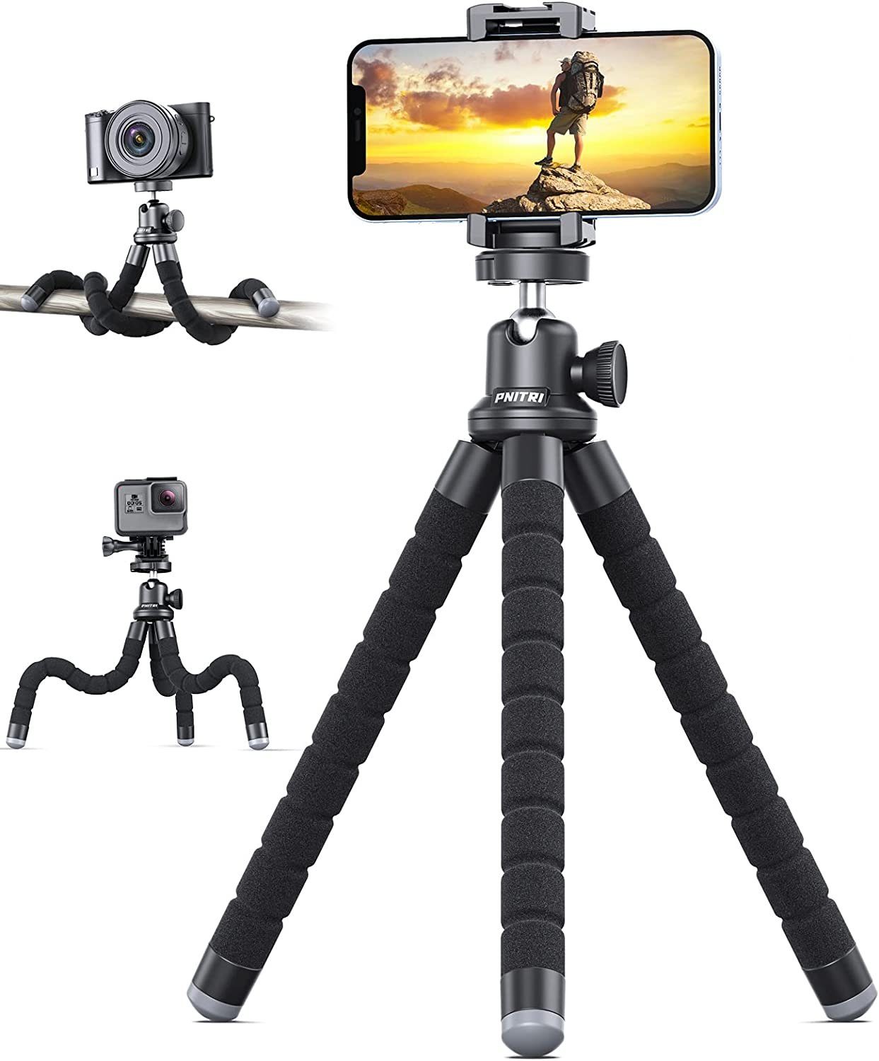 Diyarts Kamerastativ (360° drehbares tragbares Reisestativ, kompatibel für iPhone, Android)