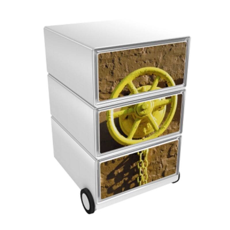 PAPERFLOW Rollcontainer easyBox 3 horizontale Schubladen 642x390x436mm PERSO MARINE