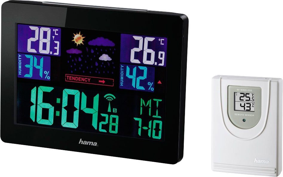 Hama mit Außensensor, Funk, Innen-/Außentemperatur, Wettervorhersage Wetterstation (Außensensor, Funk, Innen-/Außentemperatur, Wettervorhersage)