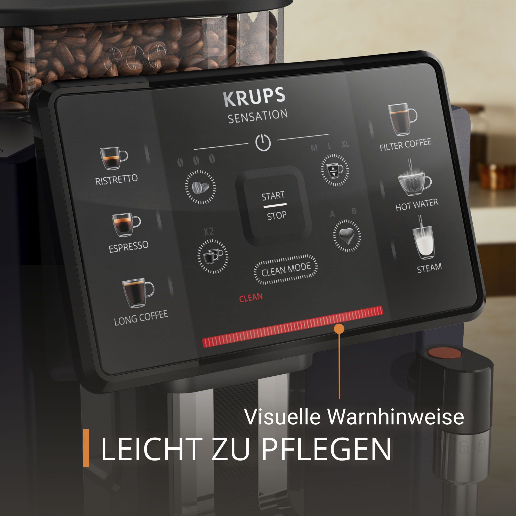 Krups Kaffeevollautomat EA910B.23 Sensation Milk Bundle, mit Krups Milchaufschäumer im Wert von UVP 79,99