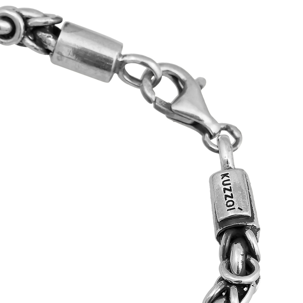 KUZZOI KUZZOI Bracelet Maillons hommes de base Massif en argent sterling 925 Bracelet