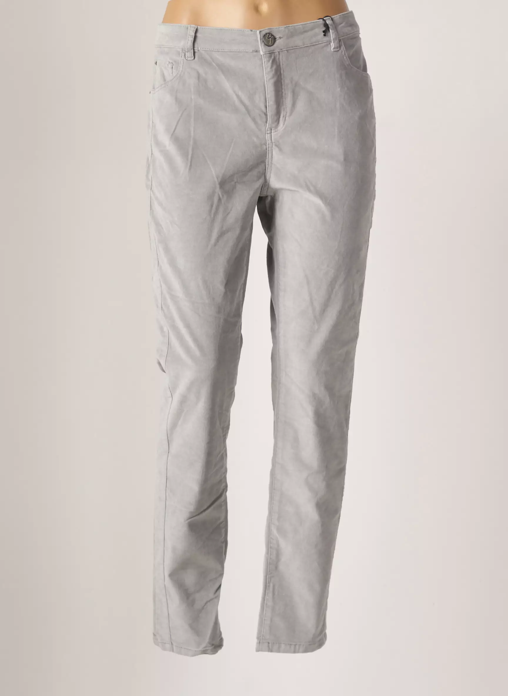 Opus Pantalons Slim Femme couleur gris