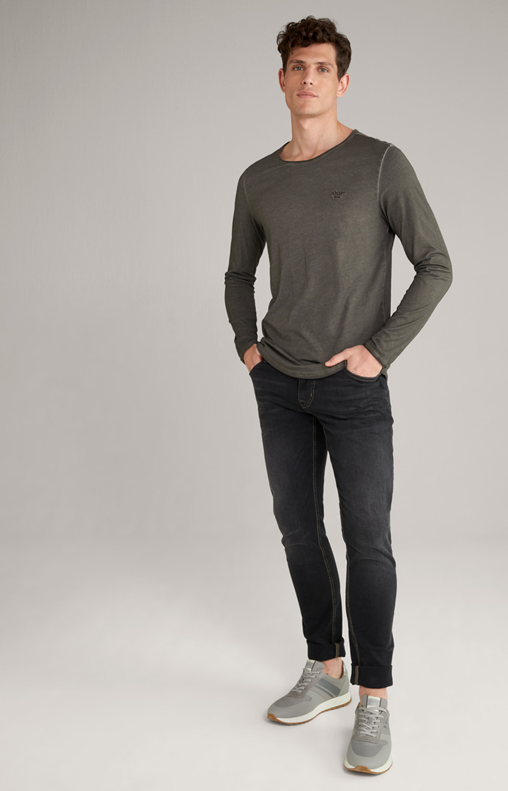 Longsleeve Carlos in Dunkelgrün meliert