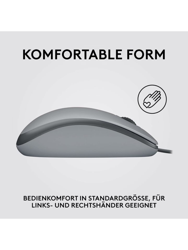 Logitech M110 Silent Maus für Rechts- und Linkshänder - für ein in Grau günstig kaufen onesize