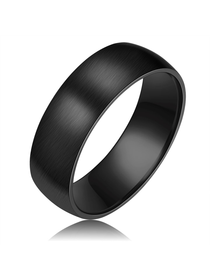 True Rebels Ring Edelstahl schwarz in schwarz günstig kaufen