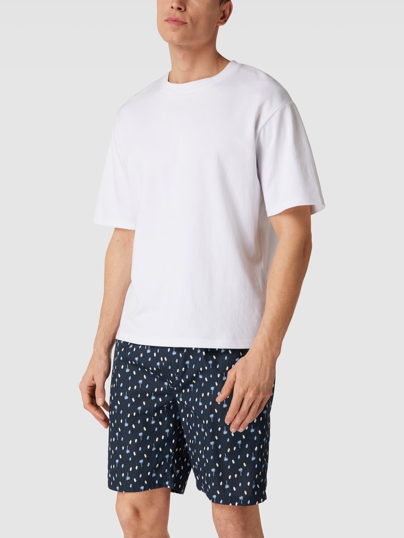 Pyjama-Hose mit Label-Details in dunkelblau