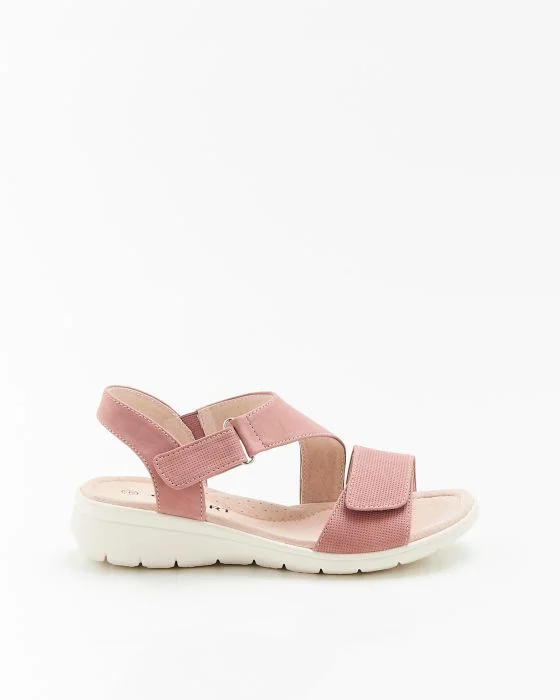 Sandales compensées aspect nubuck