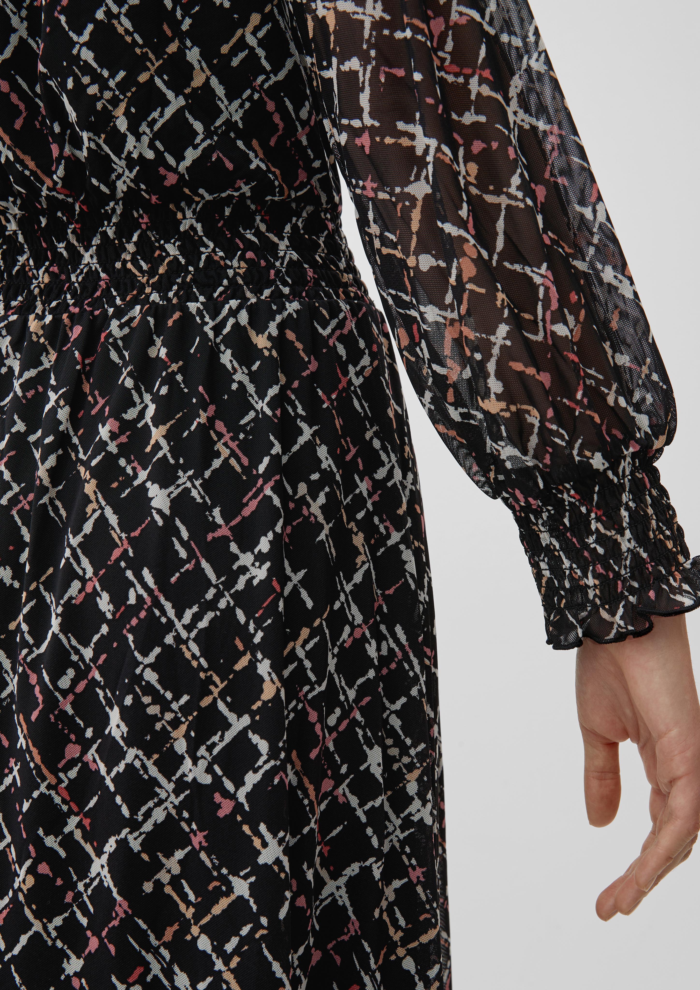 Meshkleid mit Smok-Details  2120949-99A3