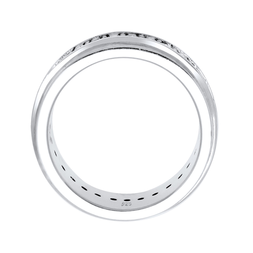 Elli Elli Bague Anneau de Bande Classique Cristaux Bague Femme - (925/1000) Argent Bague