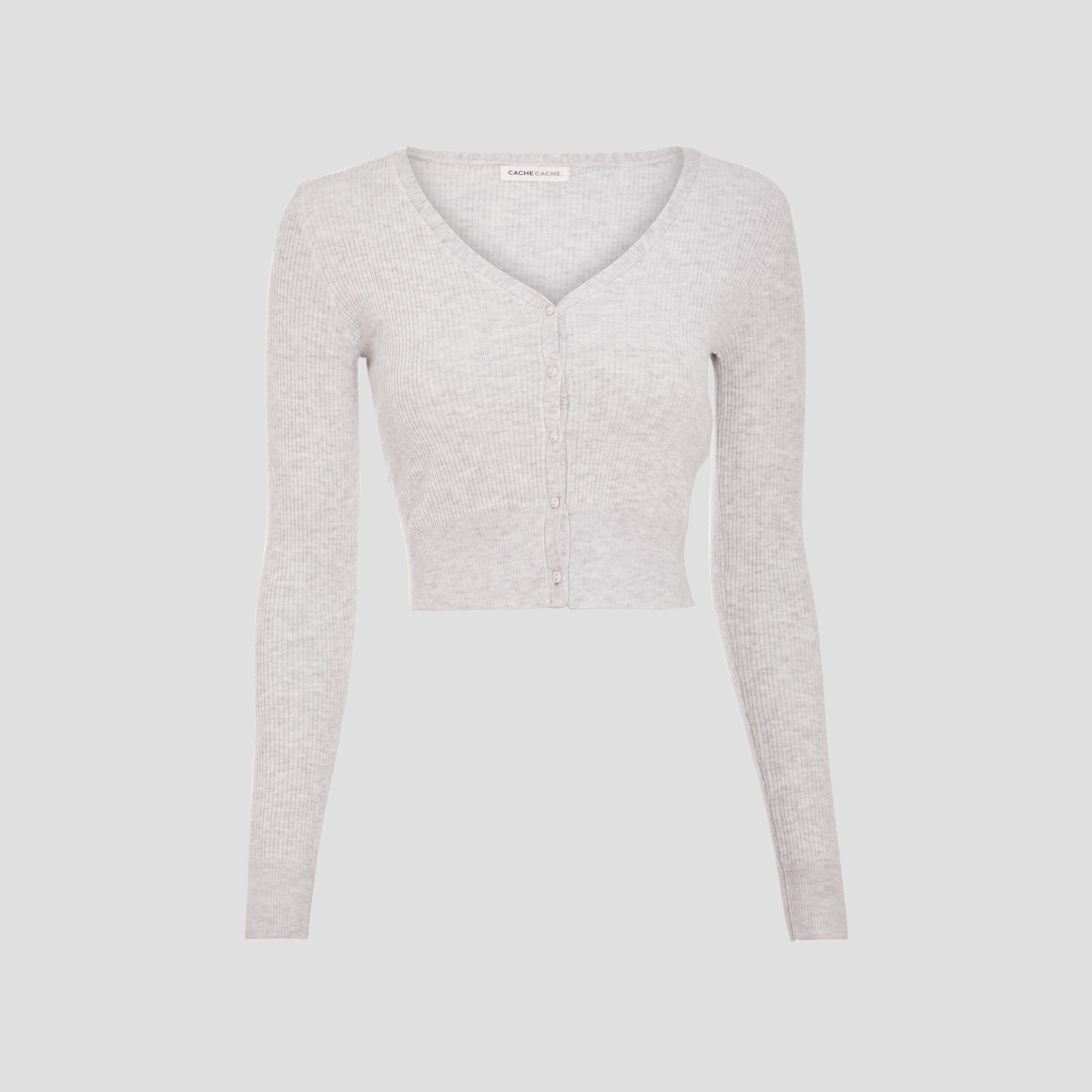Gilet court boutonné gris clair femme | Cache Cache