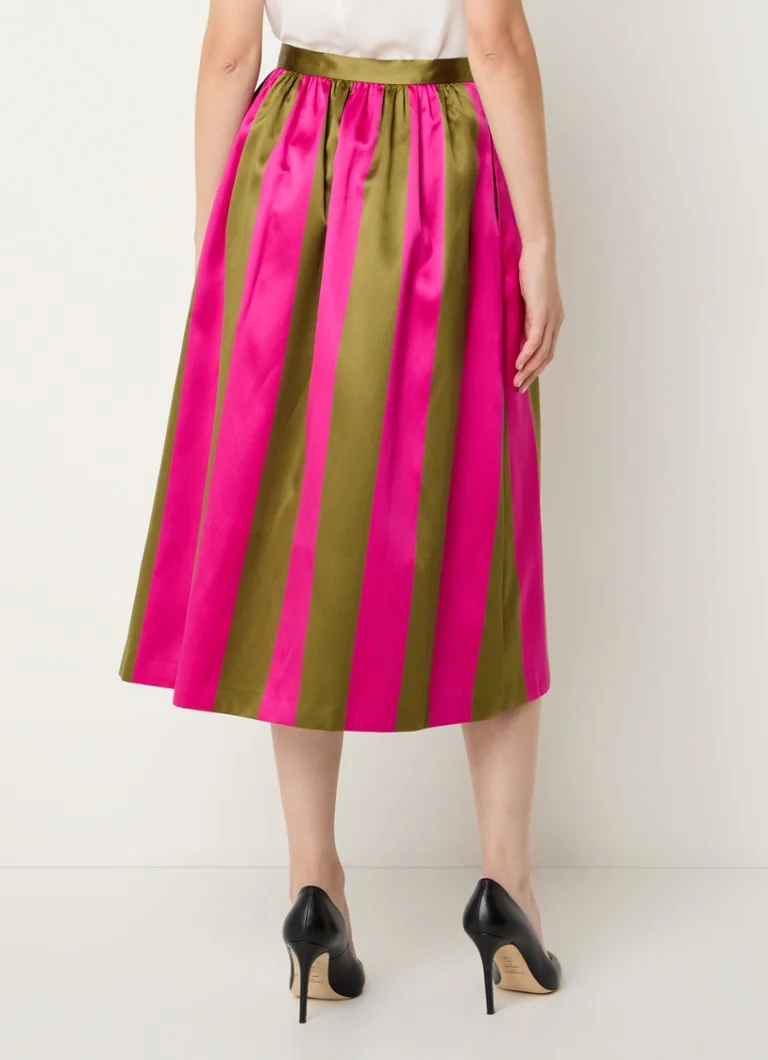 Saia midi de cetim LKBennett Olsen com bolsos laterais