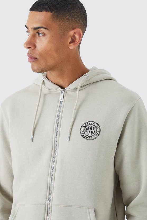 Basic Man Hoodie mit Reißverschluss