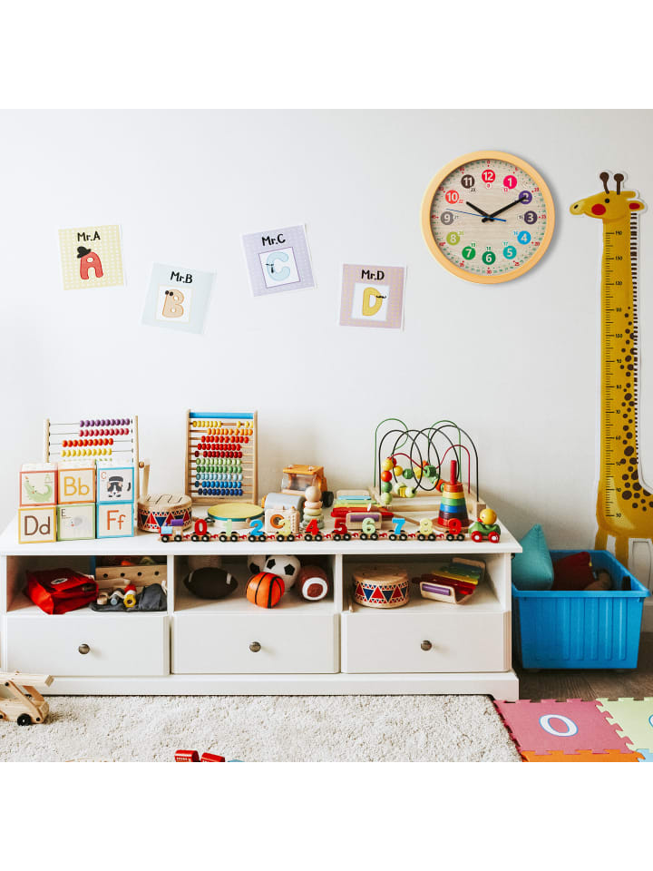 relaxdays Kinder-Wanduhr in Bunt - Ø 30 cm günstig kaufen onesize