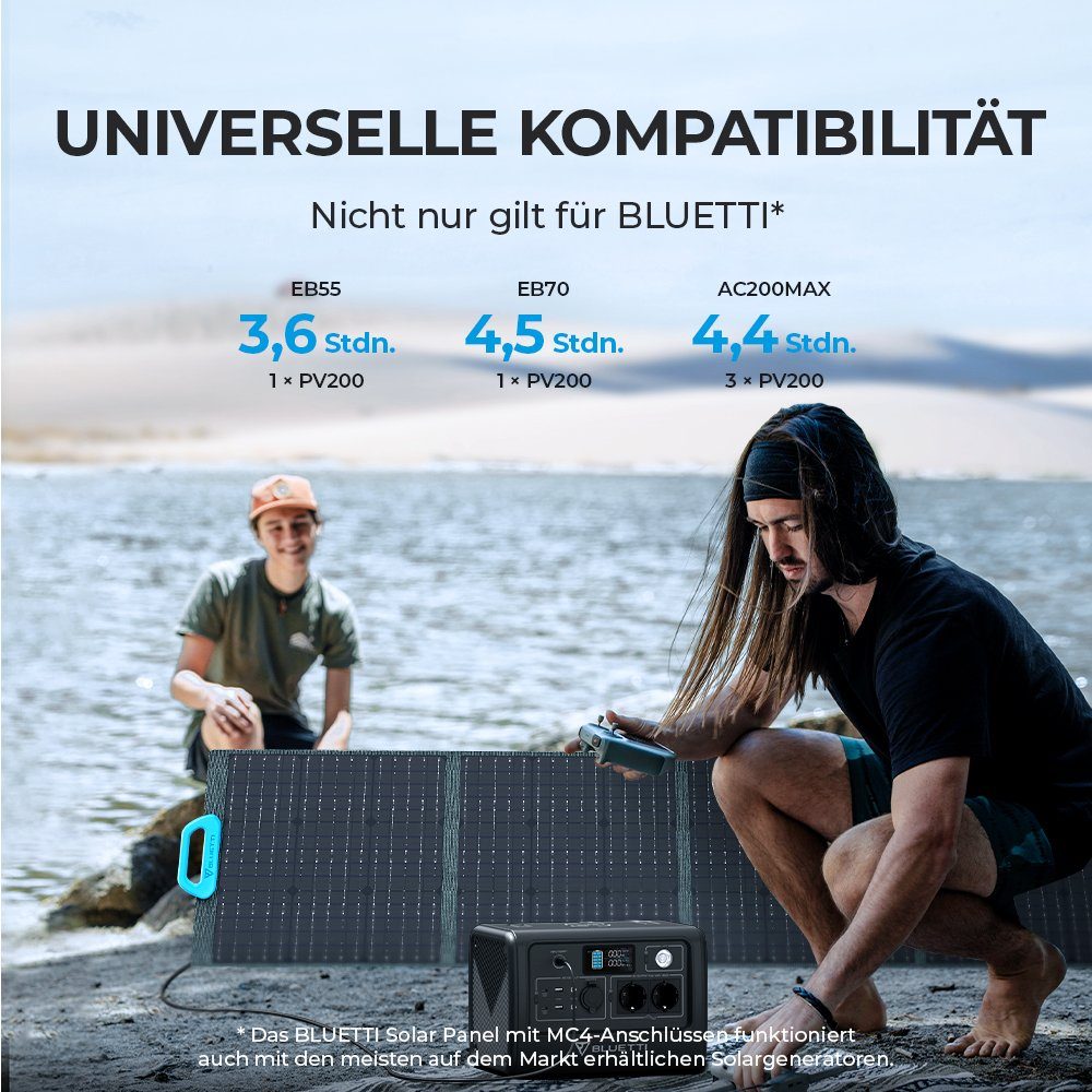 BLUETTI Solaranlage PV200 Solarpanel, 200,00 W, MONOKRISTALLIN, IP65 Schutz