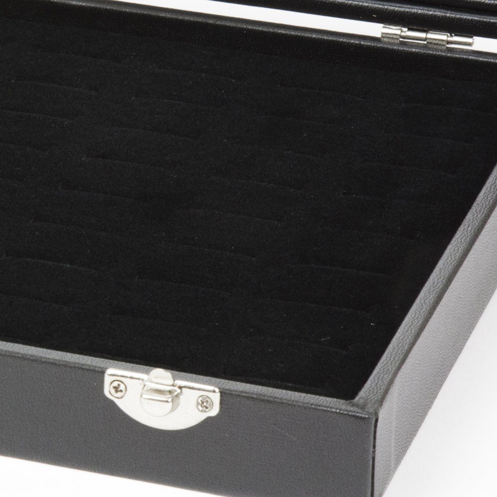 H&S Schmuckständer Schwarze Ringbox mit Ringhalter - Schmuckkasten für Ringe, Schwarzer Ringbox & Ringhalter Schmuckkasten