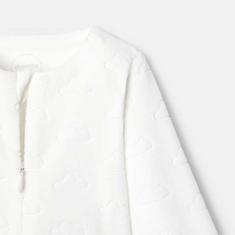 Pyjama en velours dévoré blanc naissance Absorba