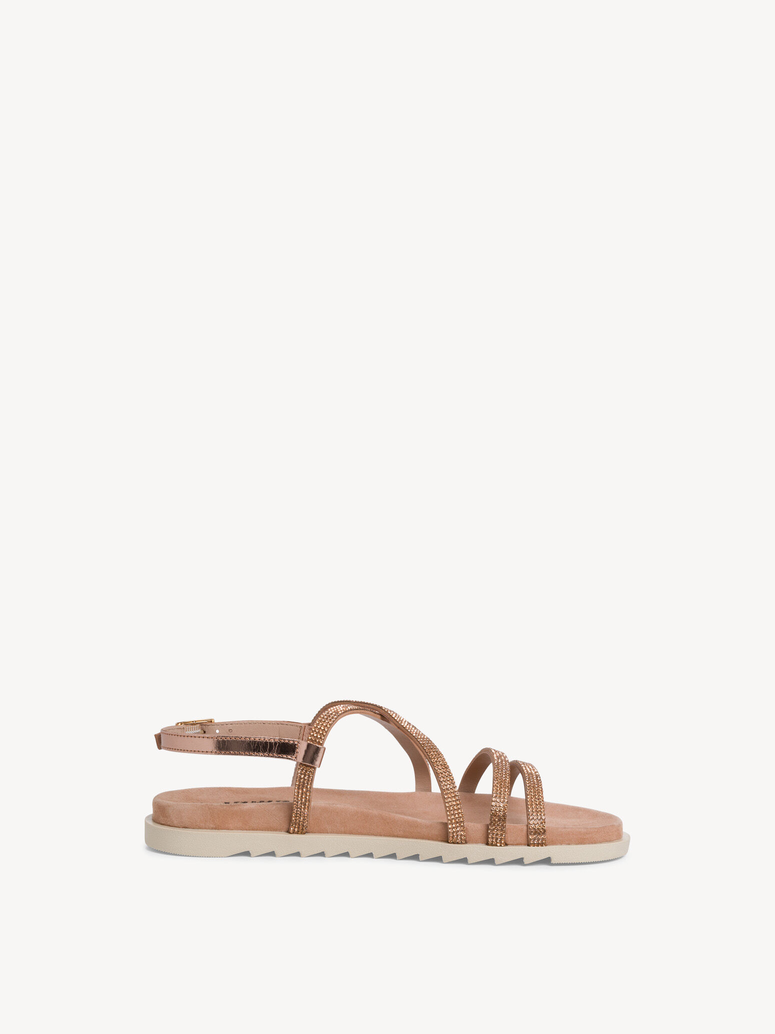 Sandale en cuir - métallique
