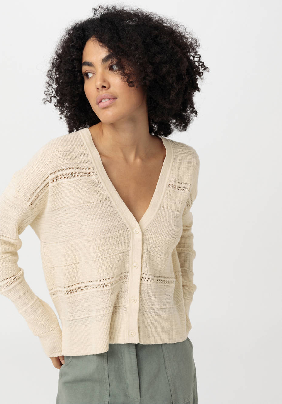 Strickjacke aus Leinen mit Bio-Baumwolle