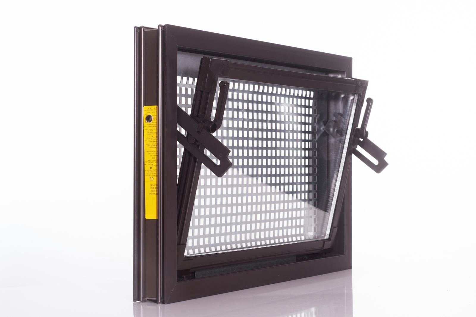 ACO Severin Ahlmann GmbH & Co. KG Kellerfenster ACO 60x40cm Nebenraumfenster Isofenster + Schutzgitter Kellerfenster Fenster braun, inkl. Schutzgitter mit einfacher Montage