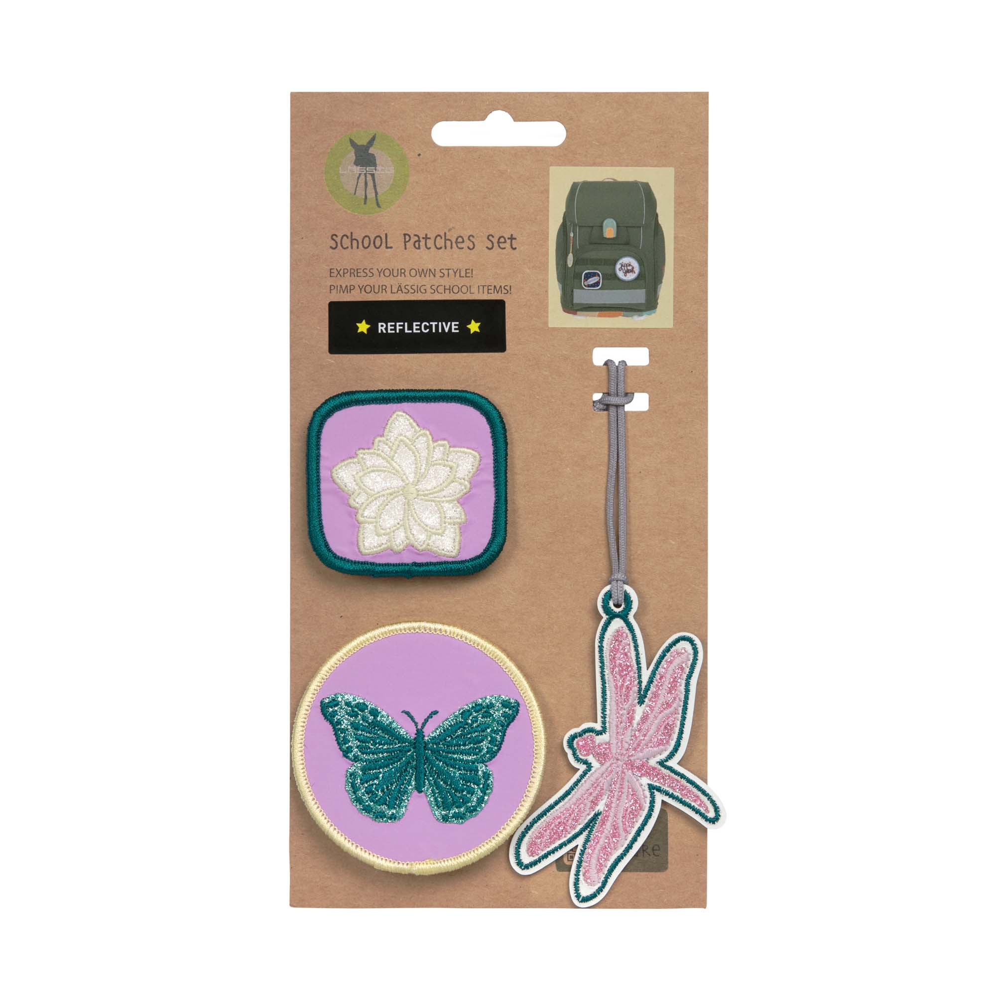 Anhänger & Patches 3er Set, Libelle