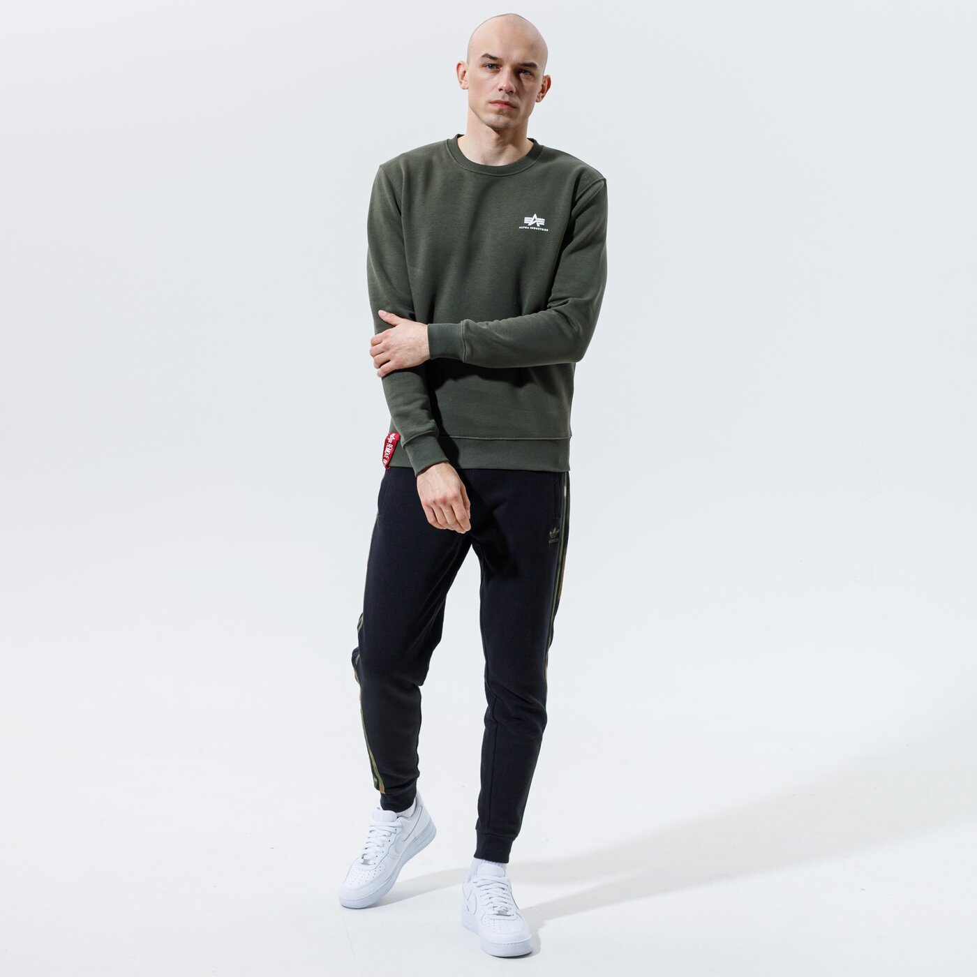 ALPHA INDUSTRIES SWEATSHIRT   BASIC SWEATER SMALL LOGO Khaki