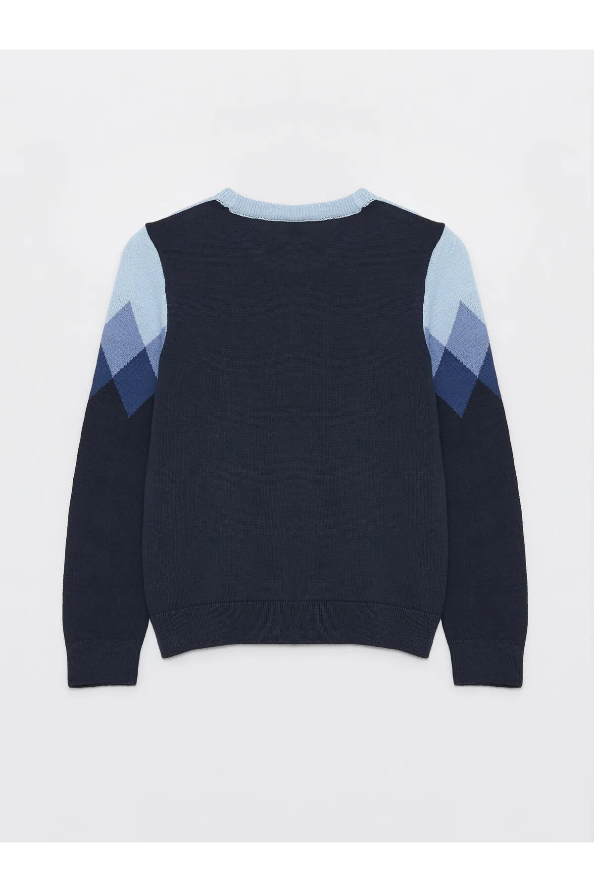 LC Waikiki  Gemusterter Langarm-Strickpullover für Jungen mit Rundhalsausschnitt