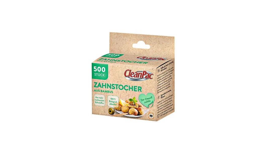 CleanPac Zahnstocher aus Bambus Natur