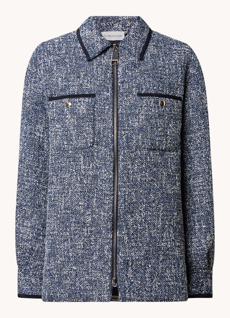 Giacca imbottita Moncler in misto lino con imbottitura in piuma d'oca