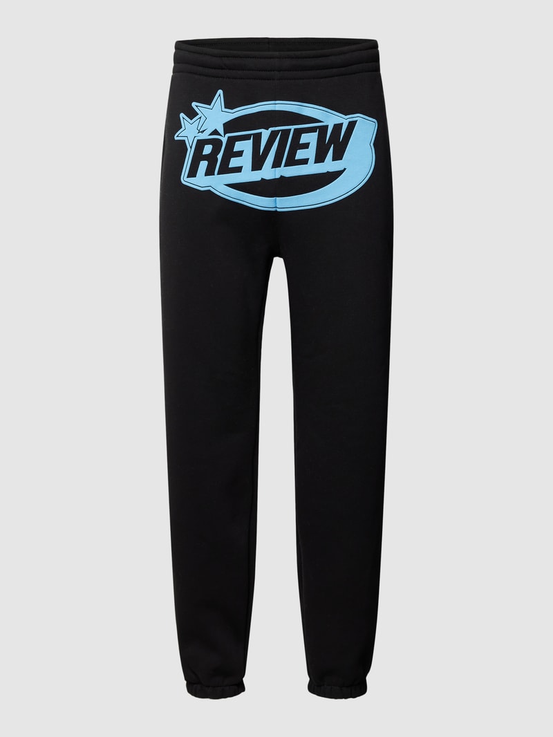 Sweatpants mit Label-Print in schwarz