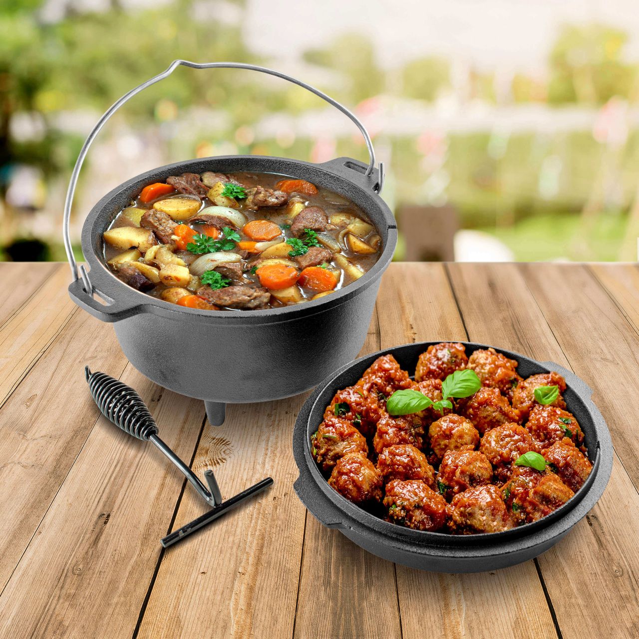 Jim Beam Dutch Oven mit 2-IN-1-Deckel aus Gusseisen