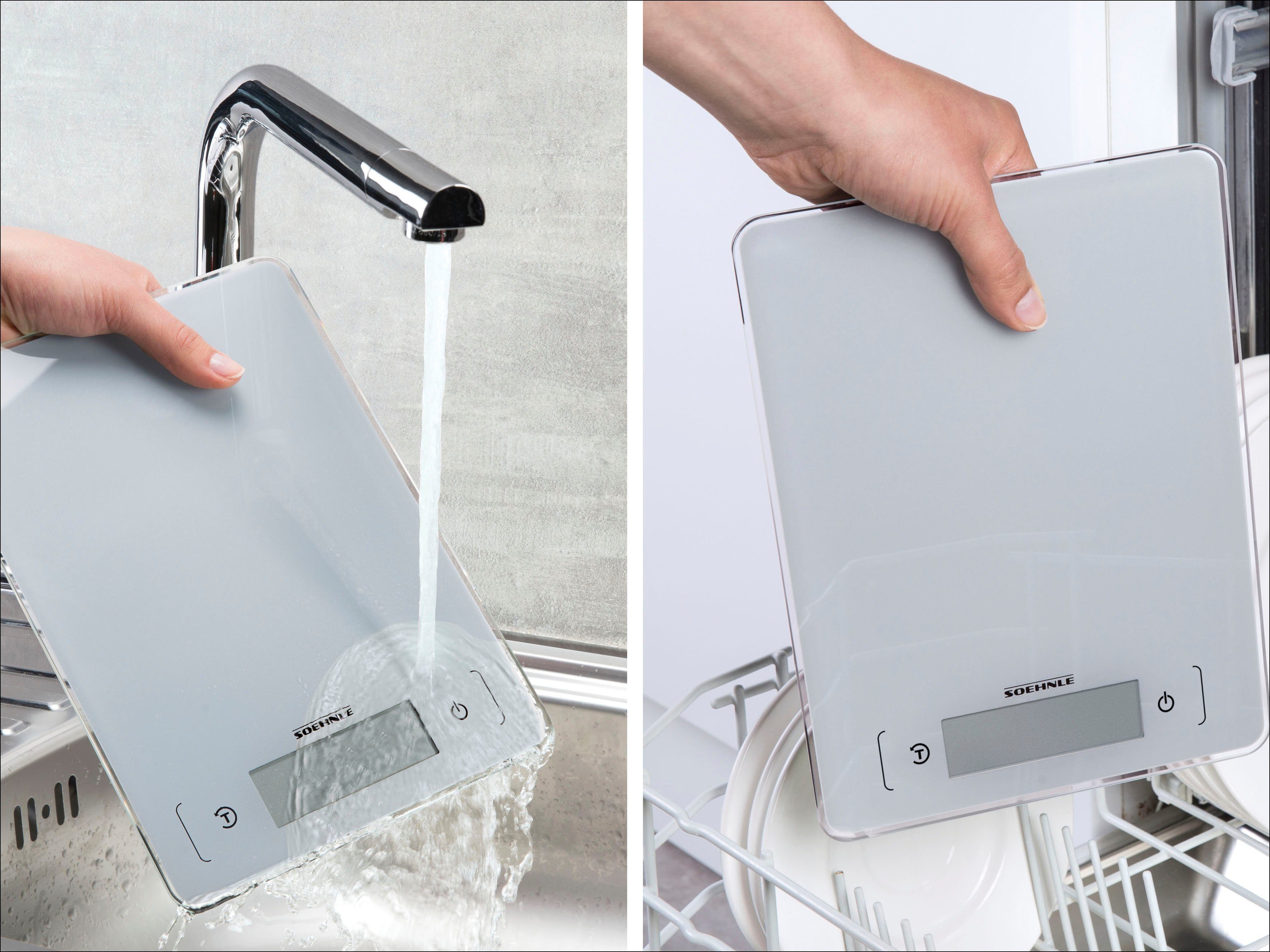 Soehnle Küchenwaage Page Aqua Proof, wasserdichtes Gehäuse