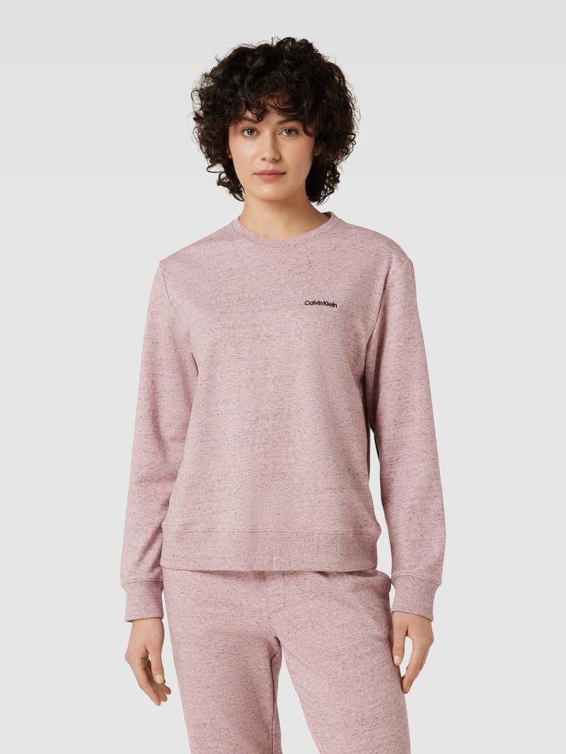 Sweatshirt mit Label-Stitching in flieder