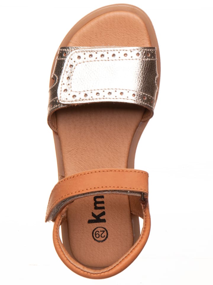kmins Leder-Sandalen in Hellbraun/ Gold günstig kaufen