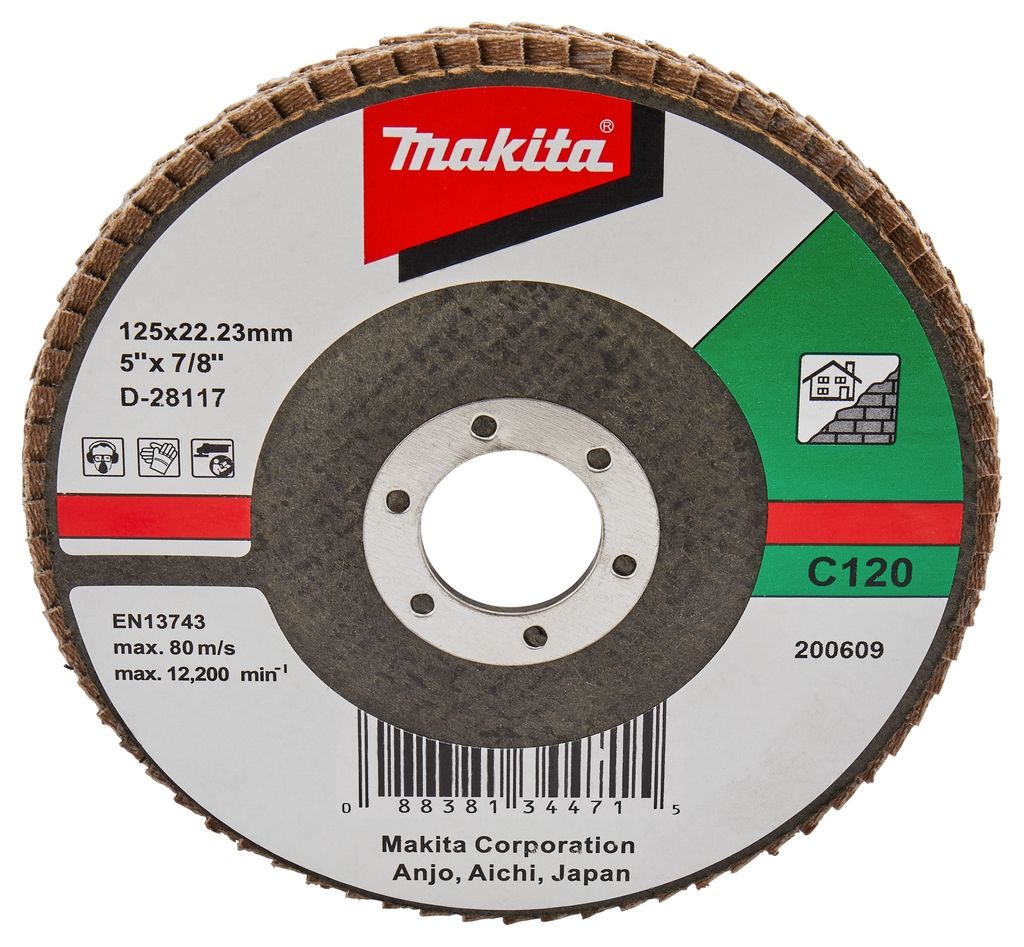 Makita Accessories D-28117 Tarcza szlifierska listkowa 125 mm K120