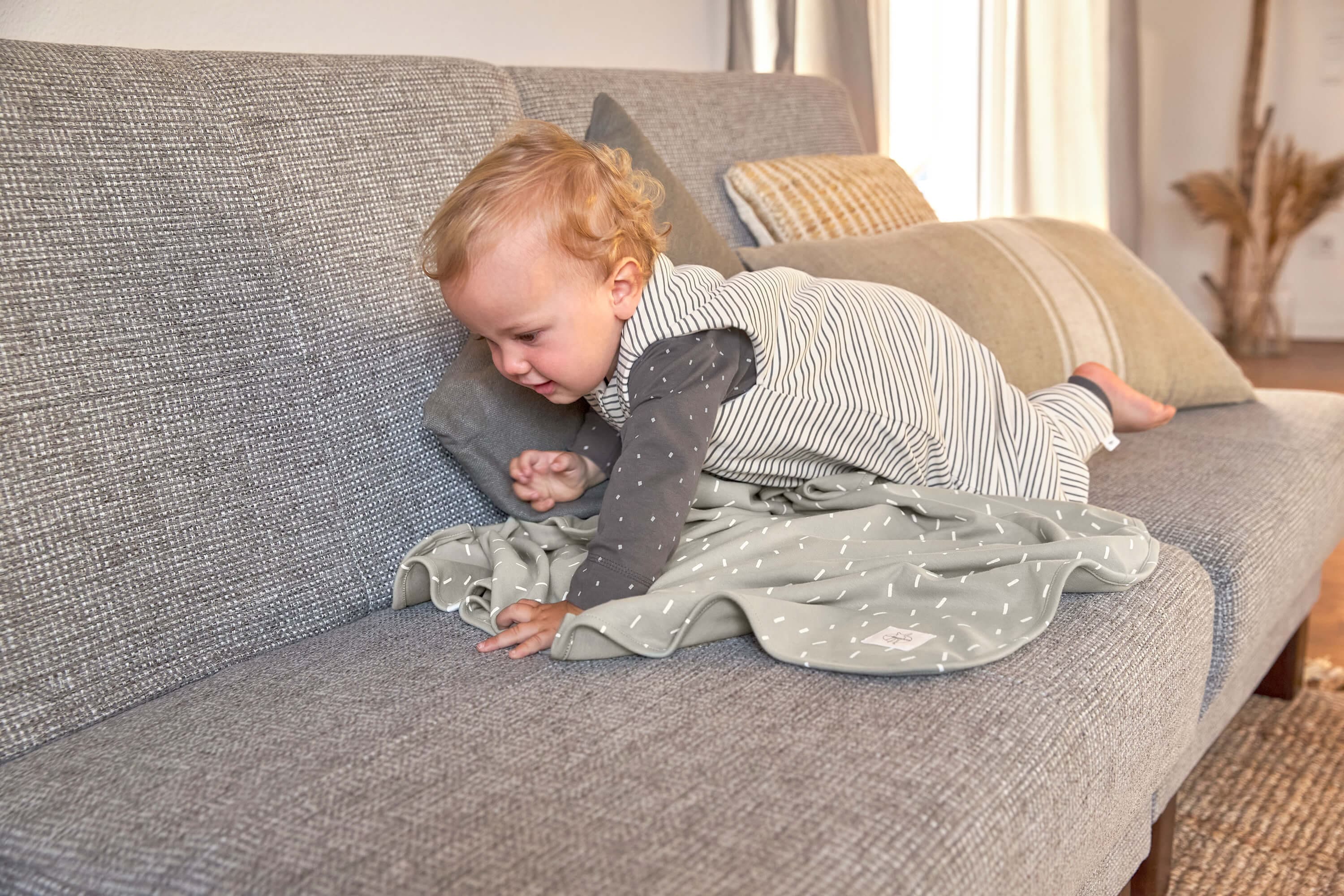Babydecke - Bio Baumwolle, Speckles Oliv