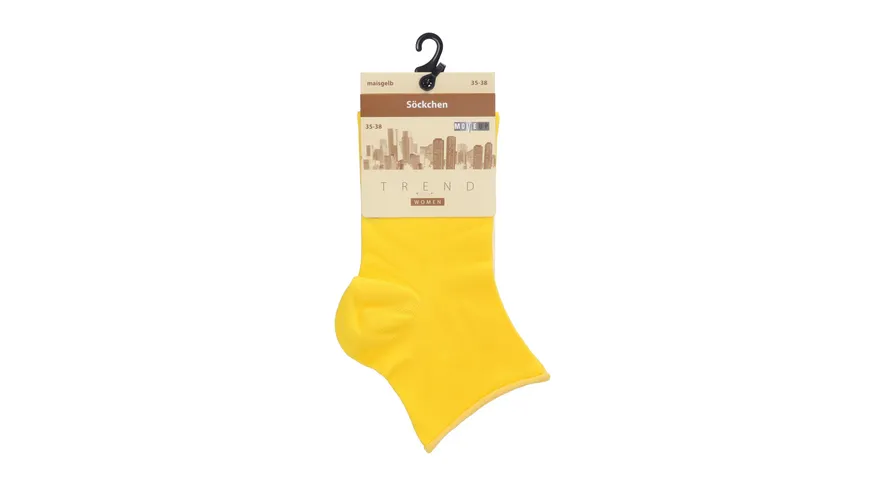 MOVE UP Damen Kurzsocken mit Rollrand maisgelb