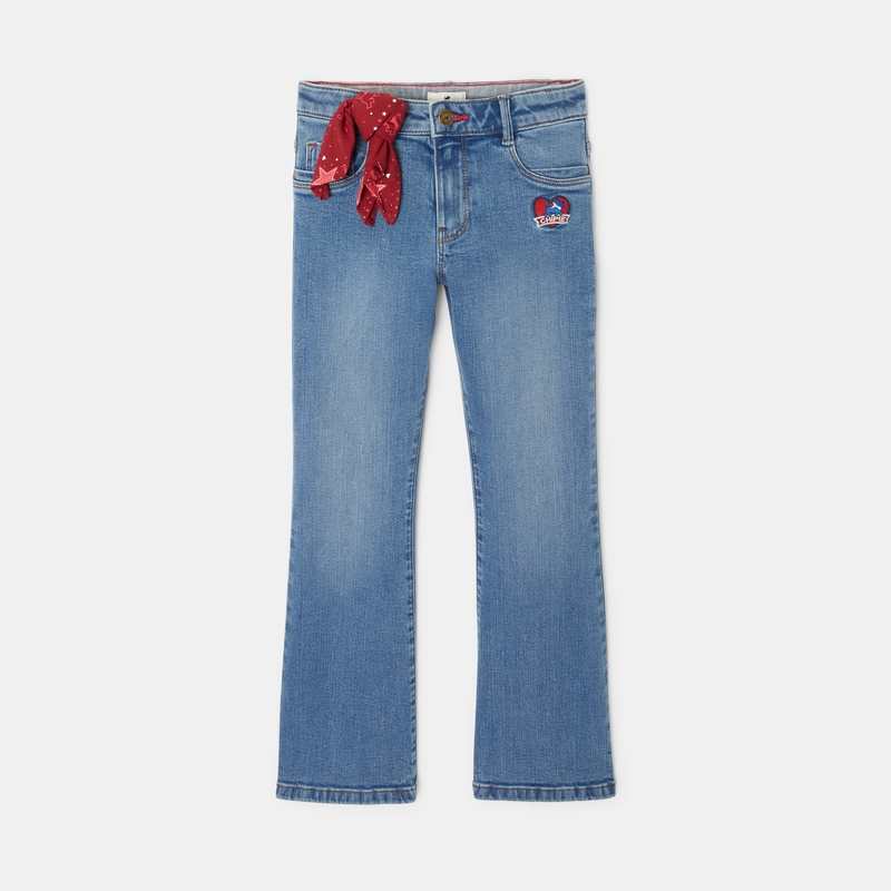 Jean flare avec nœud amovible bleu fille Chipie