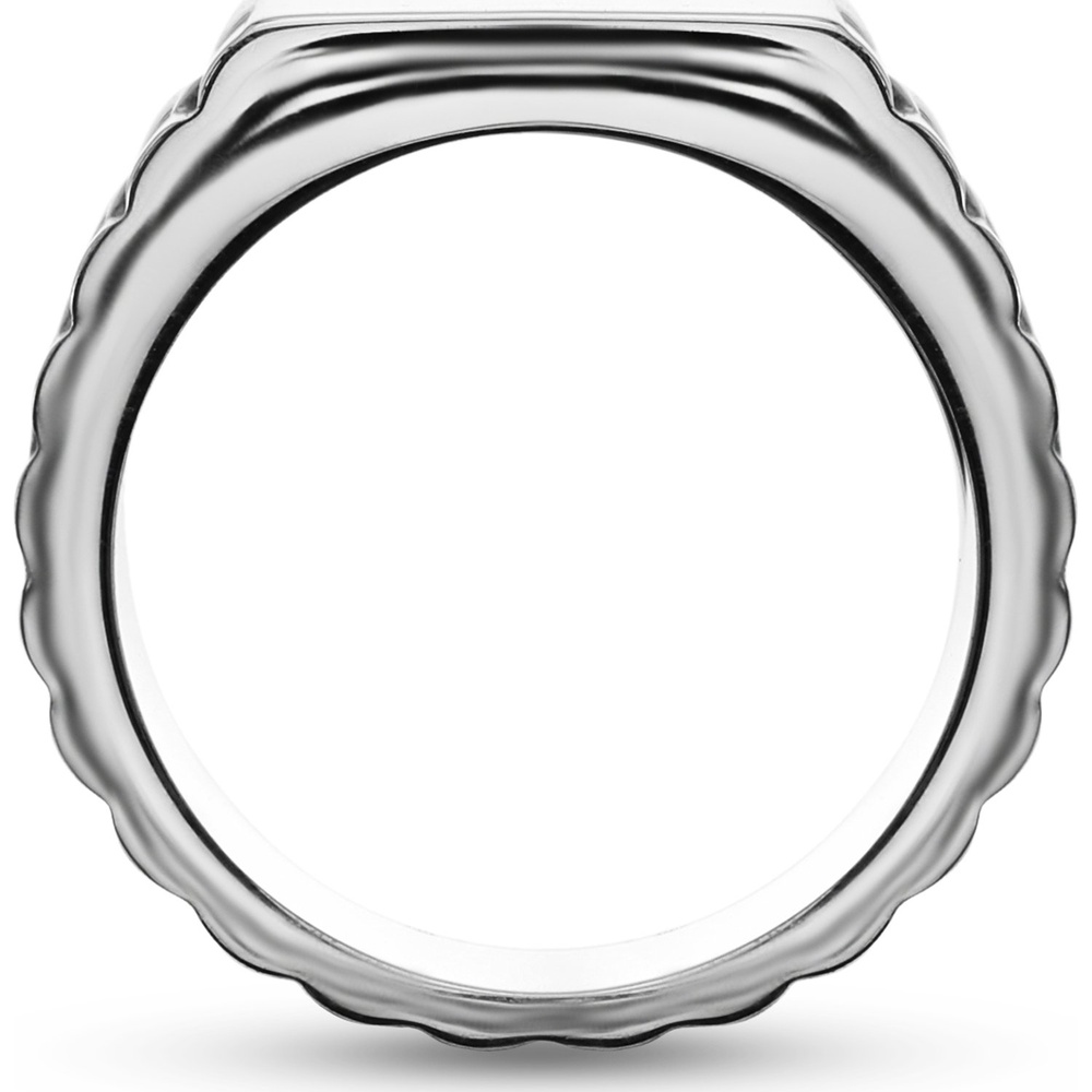 FAVS Bague pour hommes Acier inoxydable argent Bague