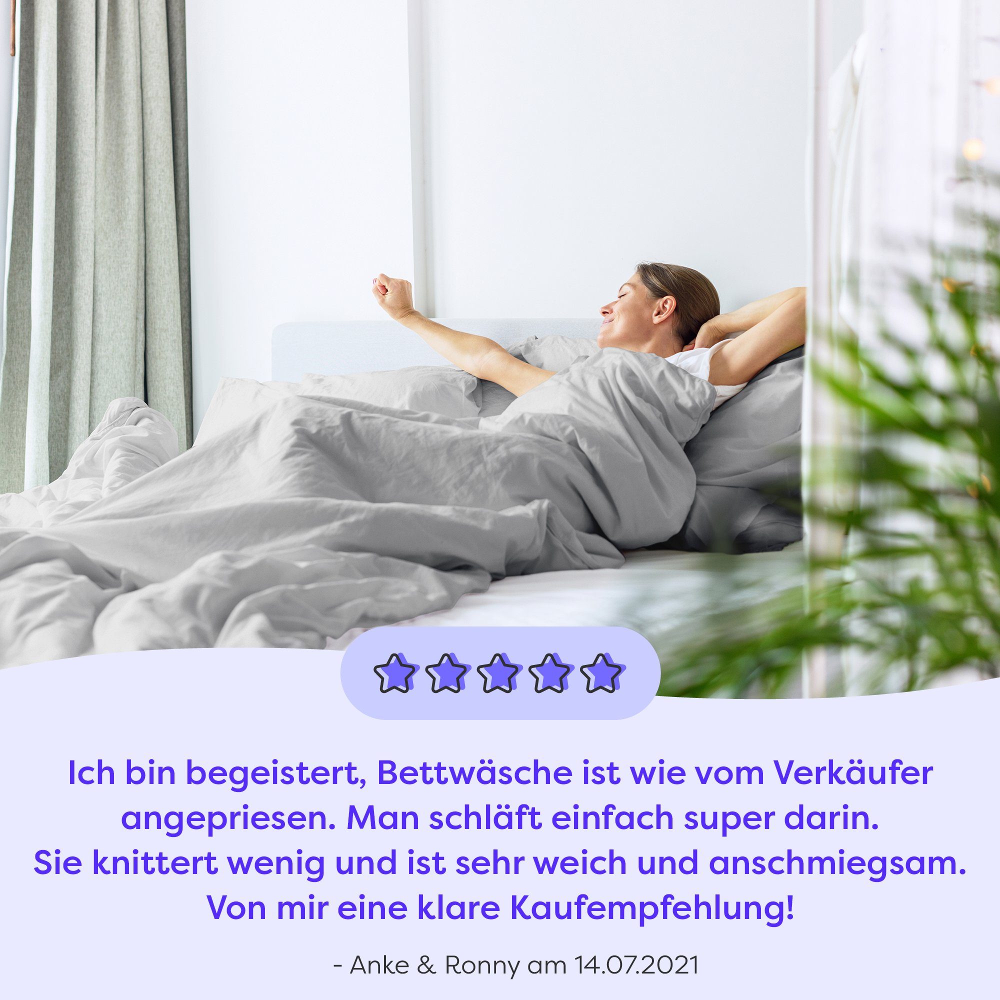 Bettwäsche Mikrofaser - Allergiker Bettwäsche einfarbig - unfassbar weich, Wolkenfeld, Mikrofaser, 4 teilig, 135x200 cm, 155x200 & 155x220 I inkl. 2x Kissenbezüge 80x80 I Uni