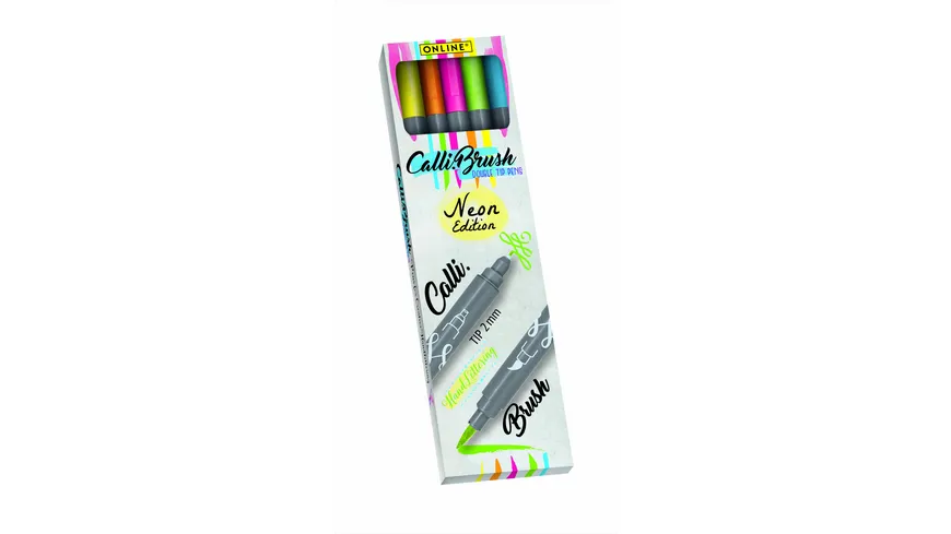 ONLINE Calligraphy Brush Pen-Set Neon