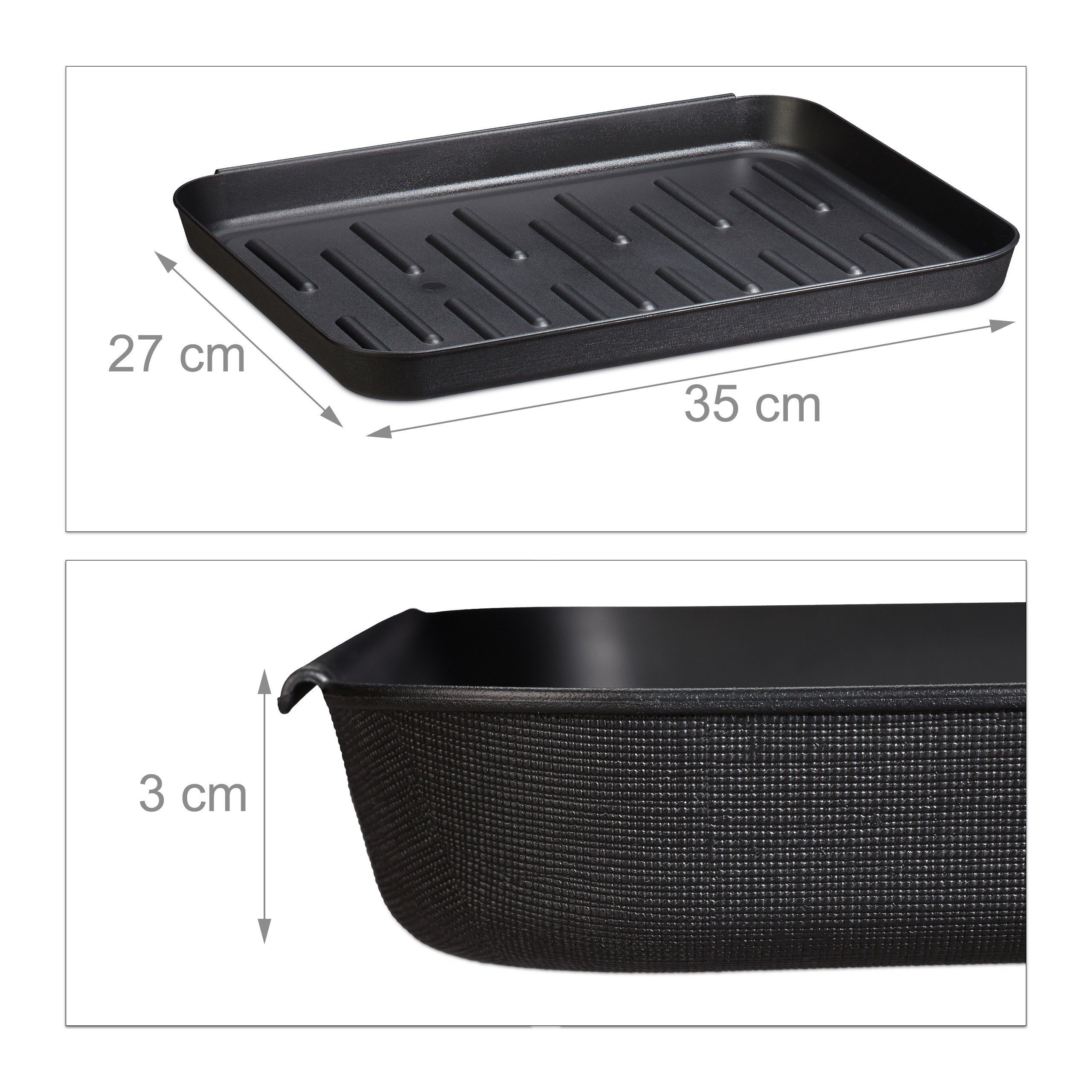 relaxdays Schuhabtropfschale Schuhabtropfschale 3er Set