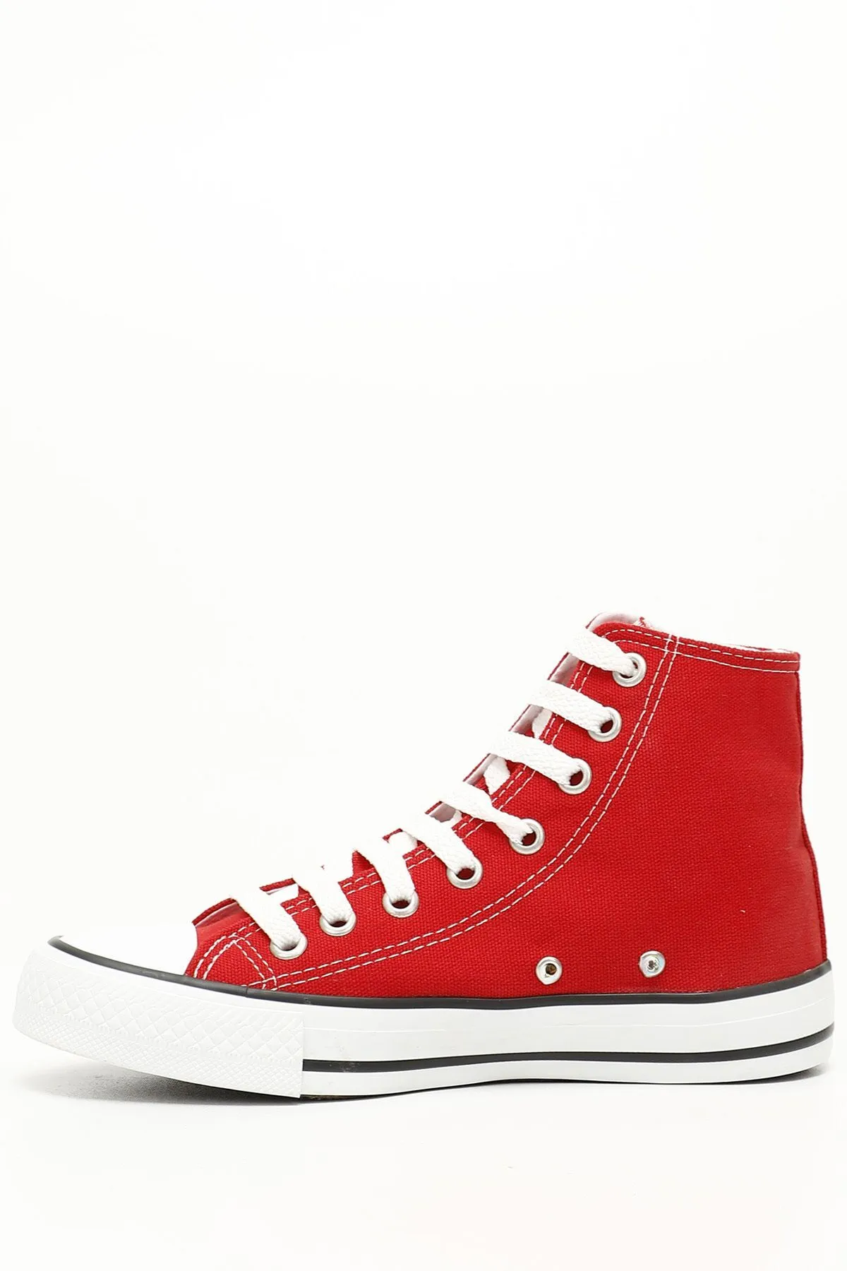 GÖNDERİ(R)  Rote Leinen-Schnür-Damen-Sportstiefel für den täglichen Gebrauch, Leinen-Sneaker mit flacher Sohle 35777