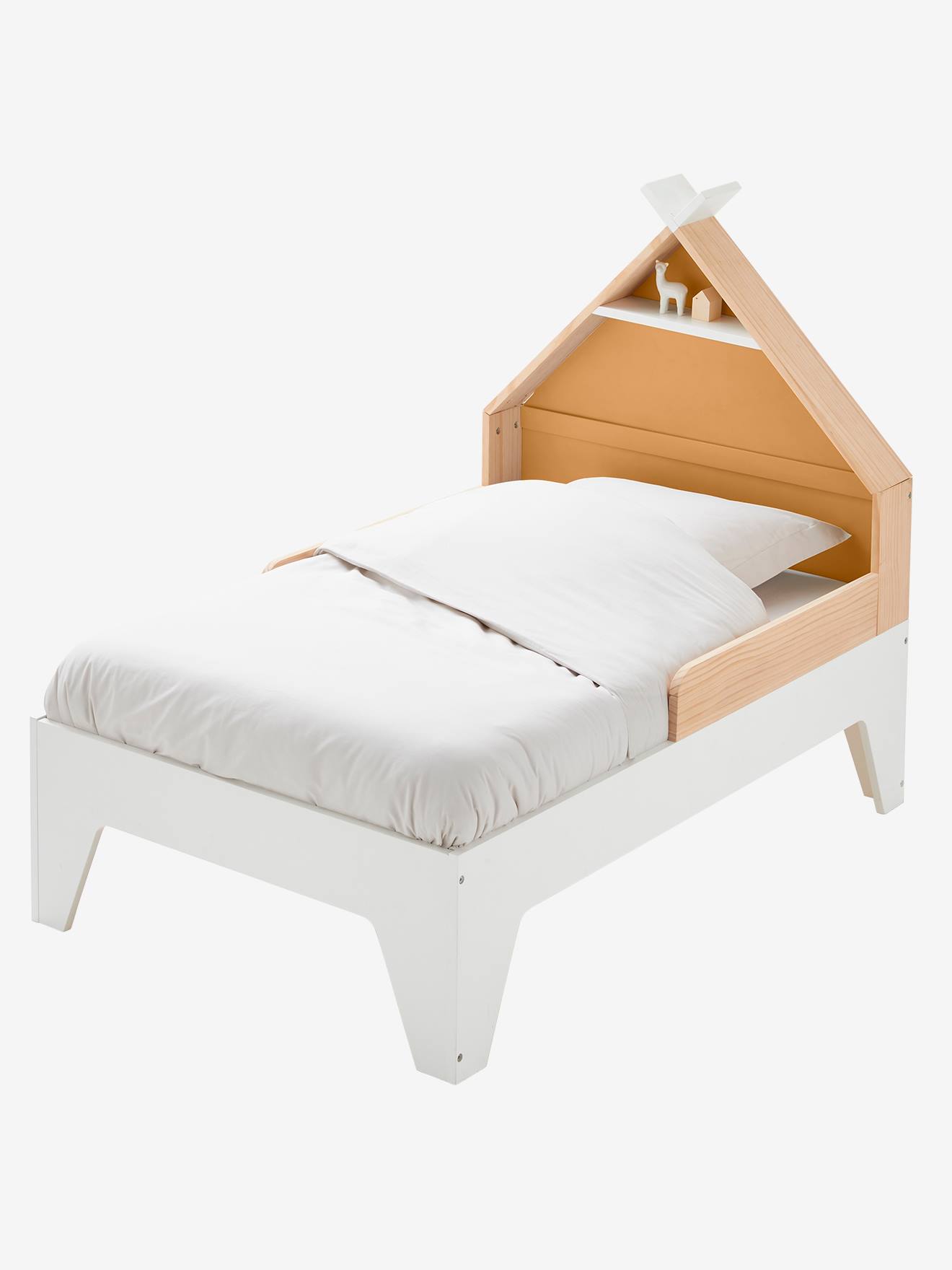 Vertbaudet Mitwachsendes Kinderbett TIPILI, Hausbett - grün/gelb