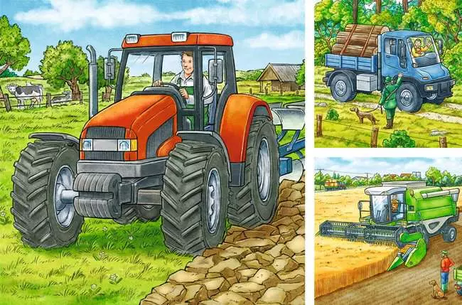 Kinderpuzzle ab 5 Jahren - Große Landmaschinen - 49 Teile
