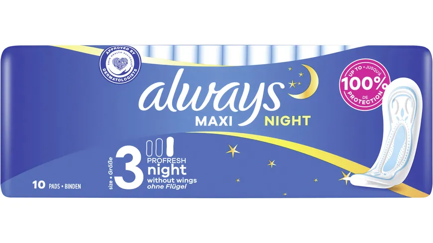 Always MAXI Damenbinden ProFresh Night 10ST