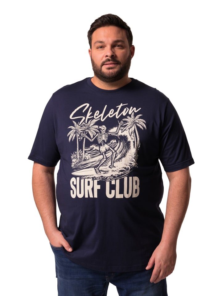 Men Plus Kurzarm T-Shirt in marine günstig kaufen