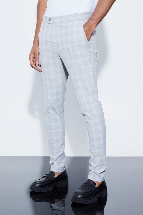 Tall kurze, karierte Super Skinny Hose
