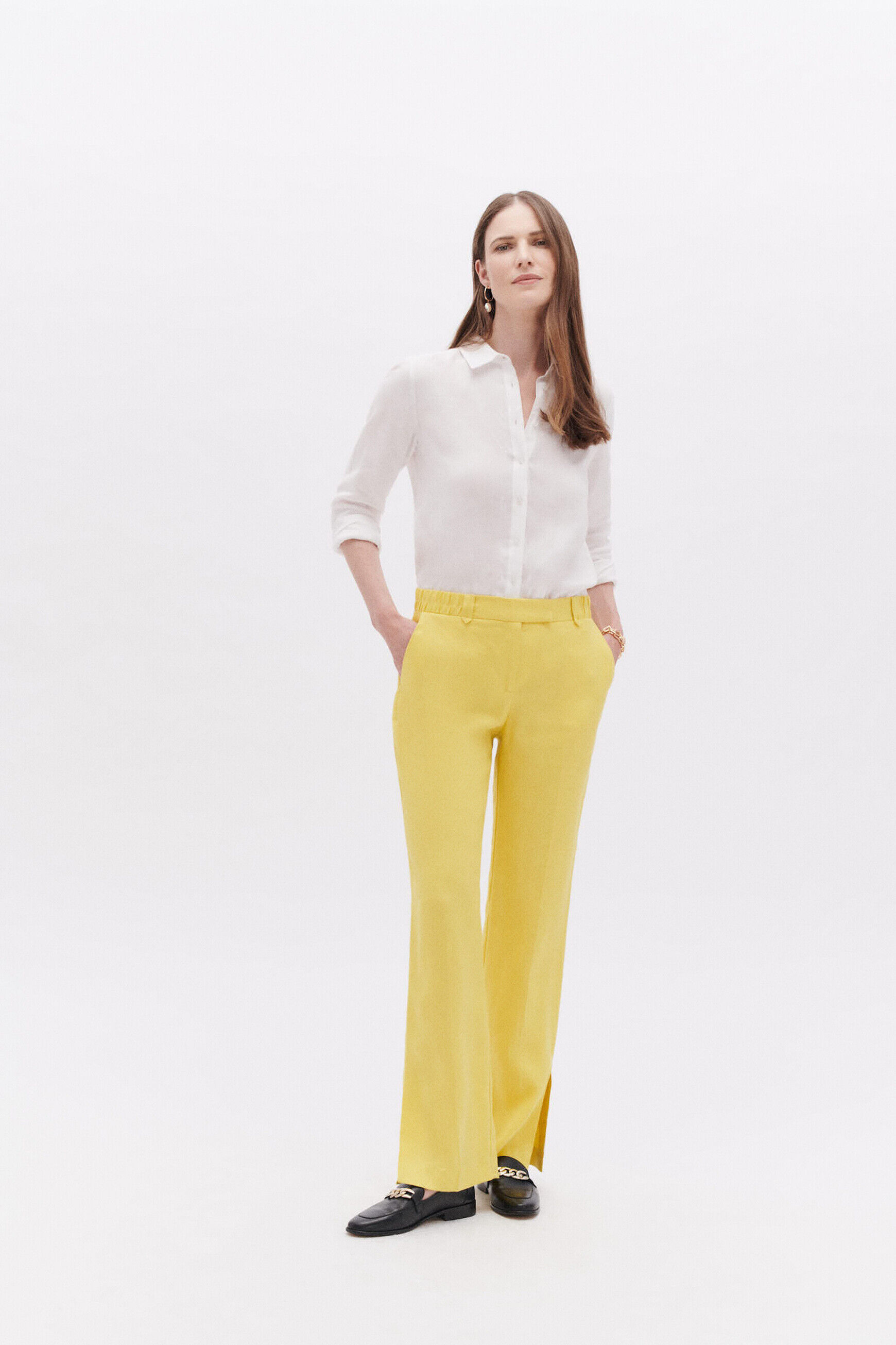 Pantalon pflavian jaune femme